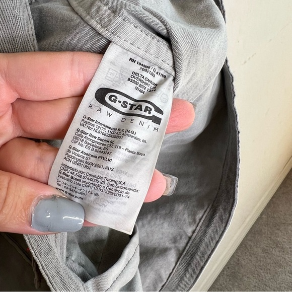 G STAR RAW delta canvas overshirt light grey army military style - Picture 9 of 11